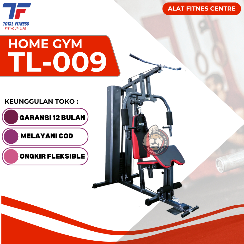 Jual Home Gym 1 Sisi Tl Hg 009 Homegym Total Beban 75 Kg Shopee Indonesia