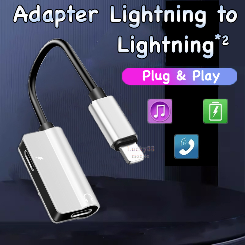 Jual Plug & Play Converter Lightning to Lightning 2 in 1 Charger