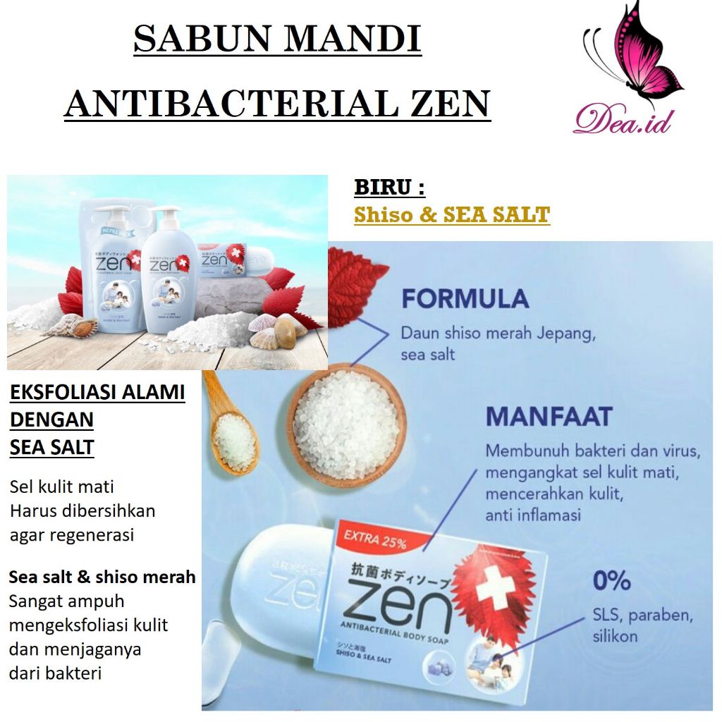 Jual [MDAGROSIR] ZEN ANTI BACTERIAL BAR SOAP TANPA KANDUNGAN SLS DAN ...