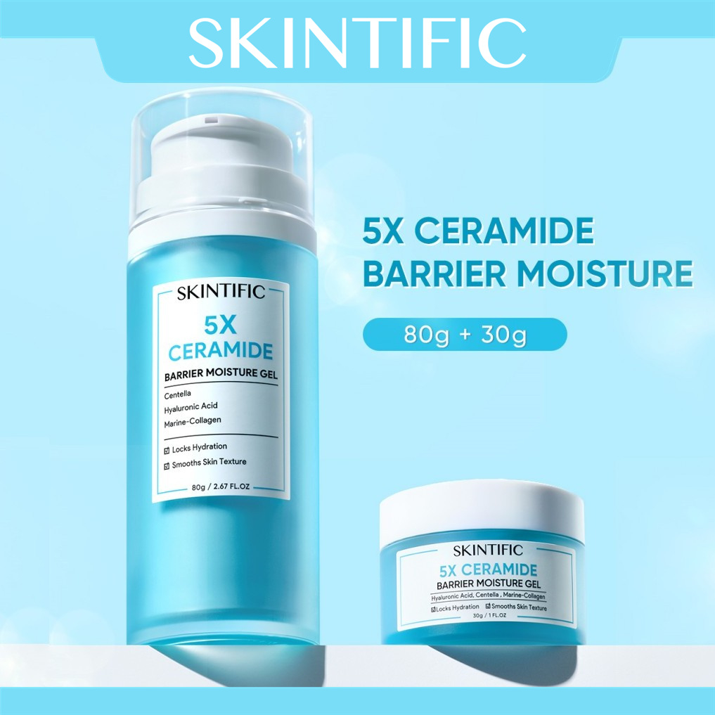 [BPOM] [100% Ori] 2PCS SKINTIFIC 5X Ceramide Barrier Repair Moisture Gel 30g Kulit Sensitif Skintific Moisturizer Face Cream pelembab wajah Day Night Cream Krim Wajah Krim Malam Ceramide Moisturizer