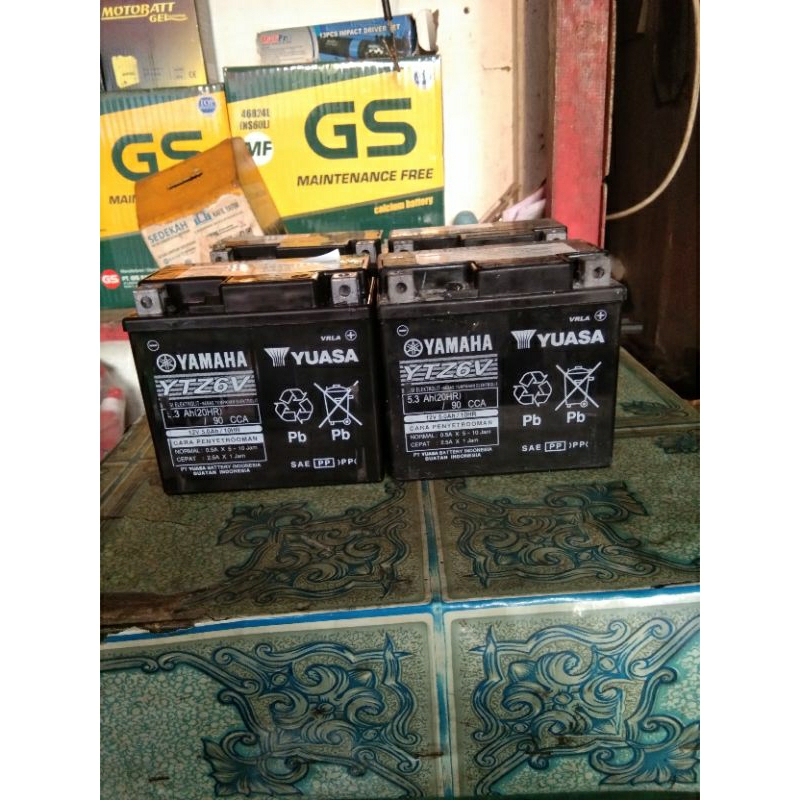 Jual aki bekas sepada motor copotan GTZ6V bisa untuk(vario125/150