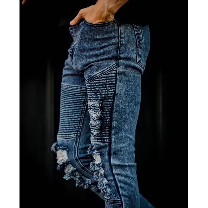 Jual Celana Jeans Bikers Ripped Jeans Pria Ripped Jeans