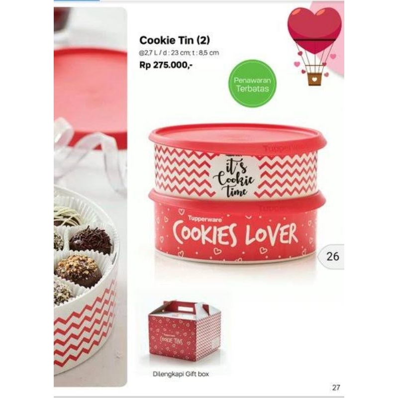 Tupperware cookie tin canister 2.7L (2pcs)