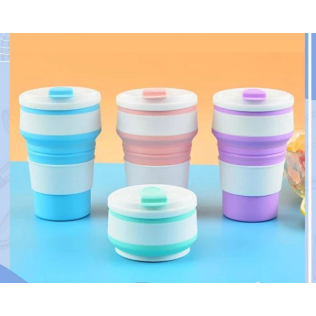 Gelas Lipat Portable Eco Friendly 350ml Silikon | AutoStock
