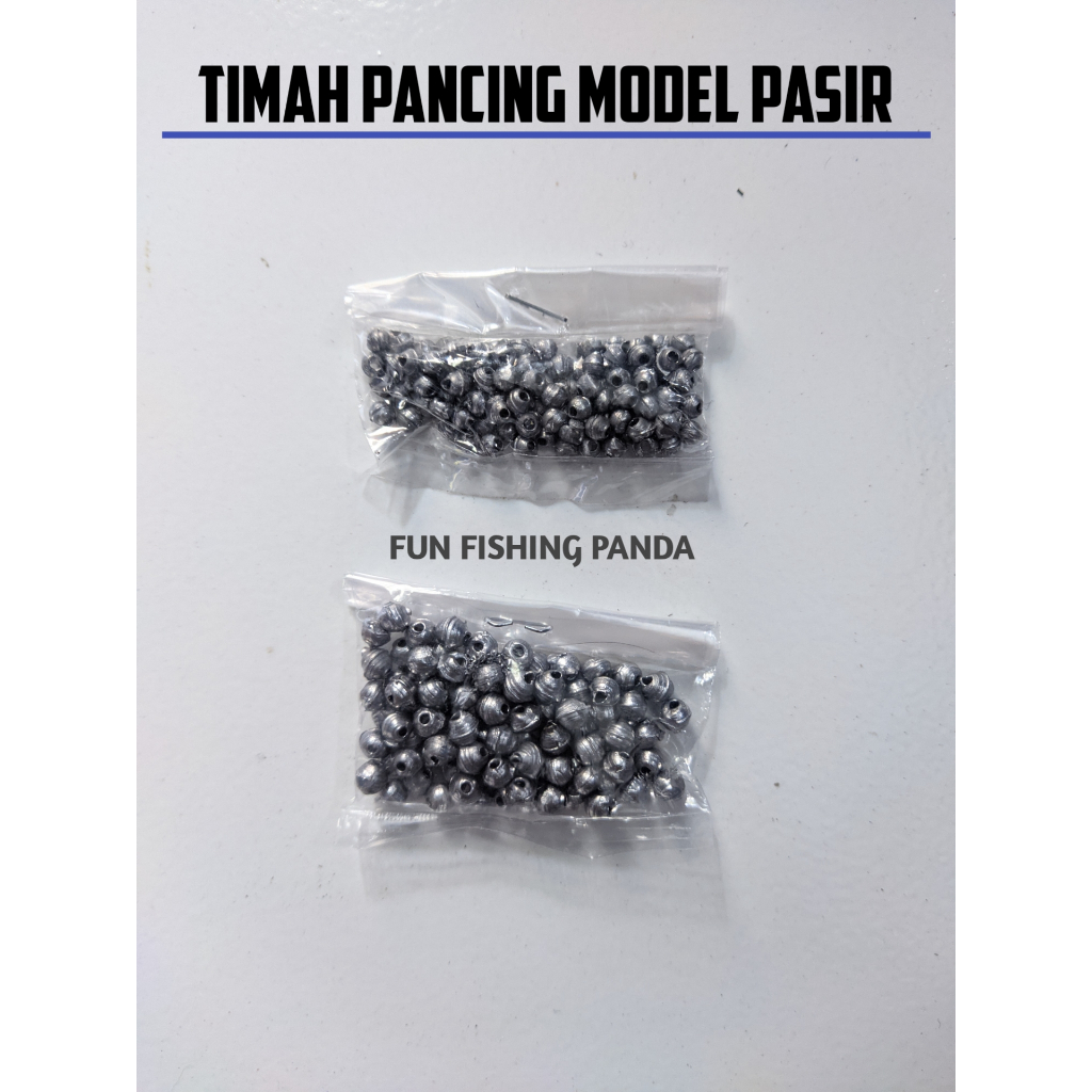 Jual ( 100 pcs ) Timah pancing bulat Timah pemberat pancing model pasir ...