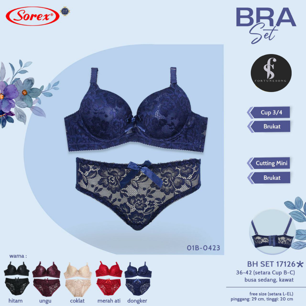 Jual Sorex-Bra Set Sorex Cup Besar B-C Kawat Busa Sedang Ready No 42 ...