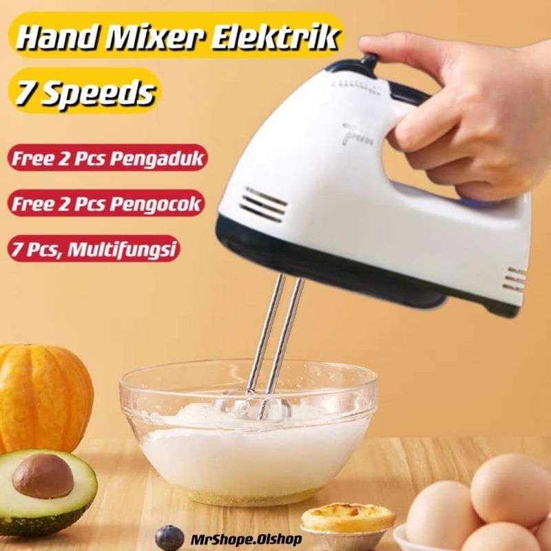 Jual Hand Mixer Elektrik Pengaduk Adonan Roti Kue 7 Speed Alat