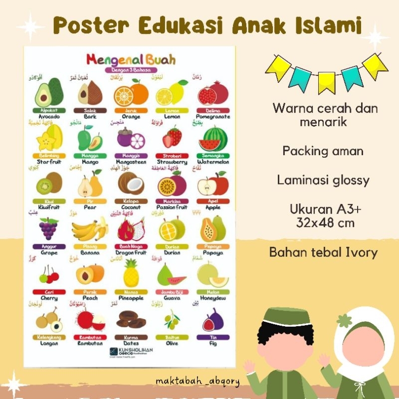 Jual POSTER EDUKASI ANAK/POSTER HIJAIYAH/ALPHABET/POSTER BELAJAR ...