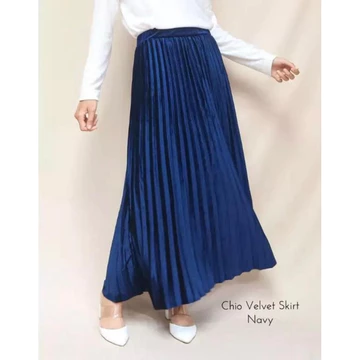 Rok Plisket Beludru Panjang Import PREMIUM