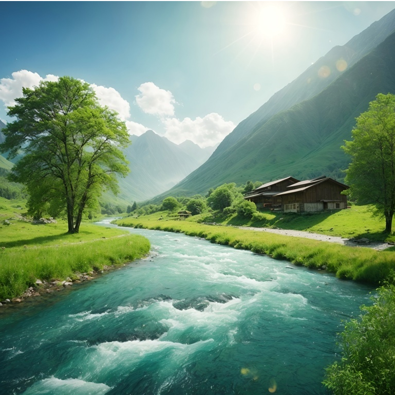 petualangan alam bebas dengan pemandangan gunung dan sungai