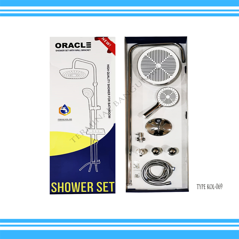 Jual ID SHOWER TIANG ORACLE CHROME HITAM SHOWER KAMAR MANDI FULL SET ...
