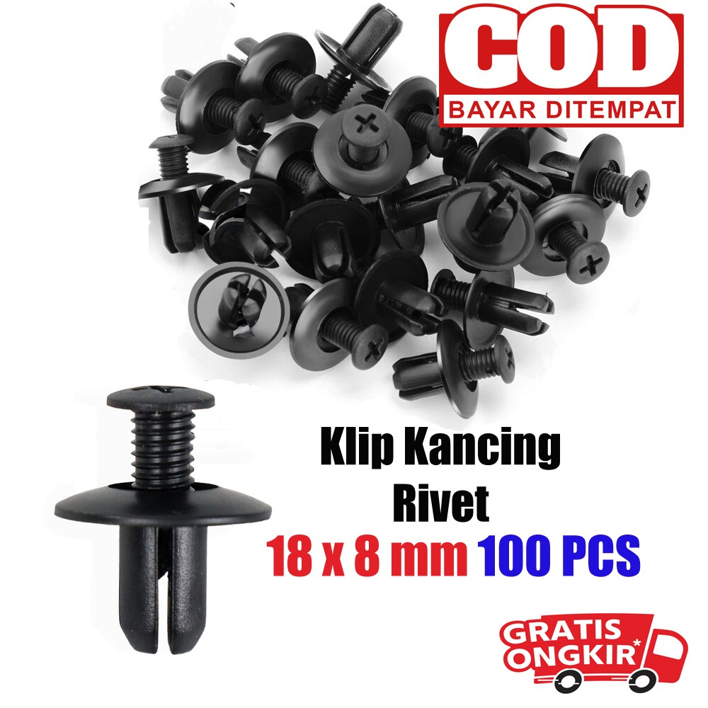 Jual Klip Kancing Plastic Car Buckle Rivet 18 x 8 mm baud kancing body ...