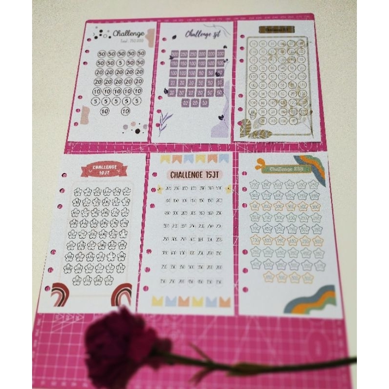 Jual 10 Lembar CHALLENGE TARGET IMPIAN Refill Binder A6 ( Sudah ada ...