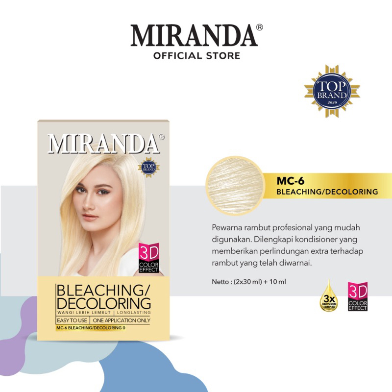 Jual Miranda Mc6 Bleaching / Decoloring 30g + 30ml Shopee Indonesia