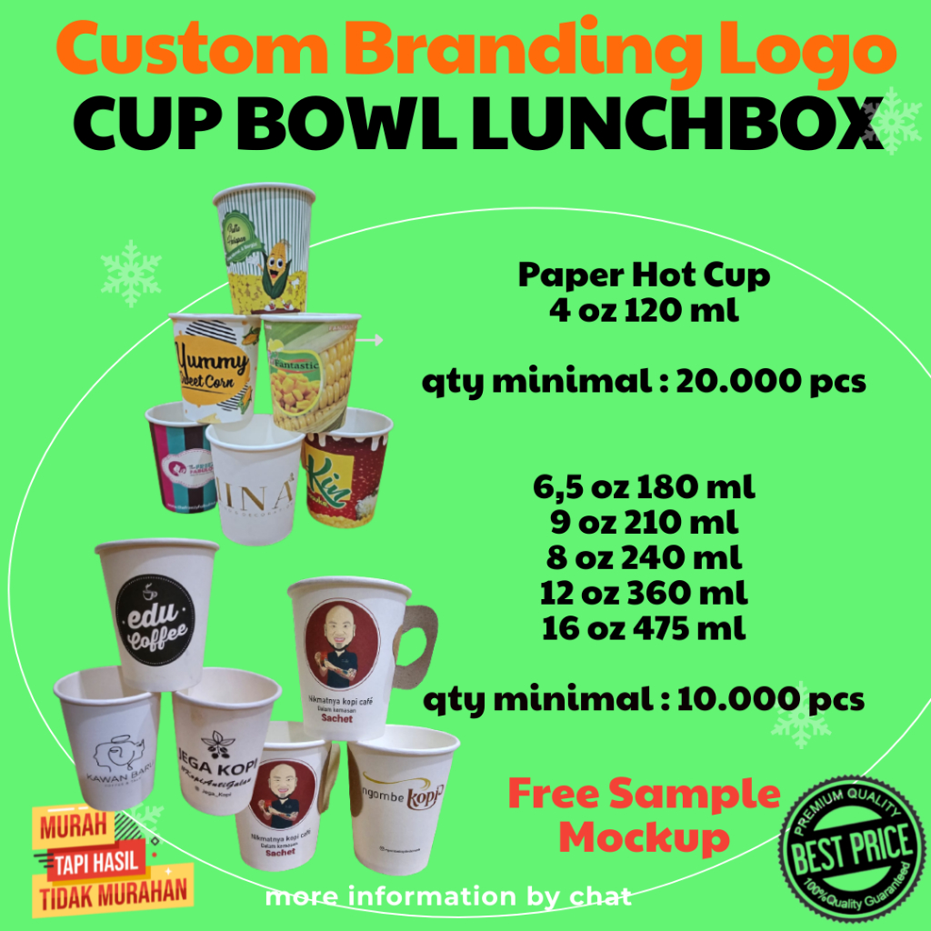 Jual Paper Hot Cup Custom Print 4 oz 6,5 oz 9 oz 8 oz 12 oz 16 oz ...