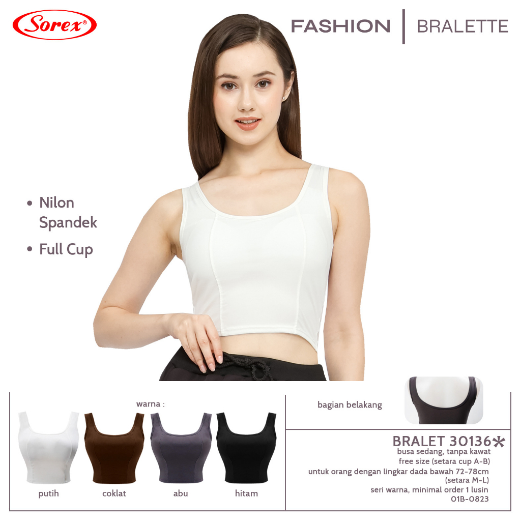 Jual Bra Bh Bralet Sorex Tanpa Kawat Busa Sedang Cup A B Shopee Indonesia