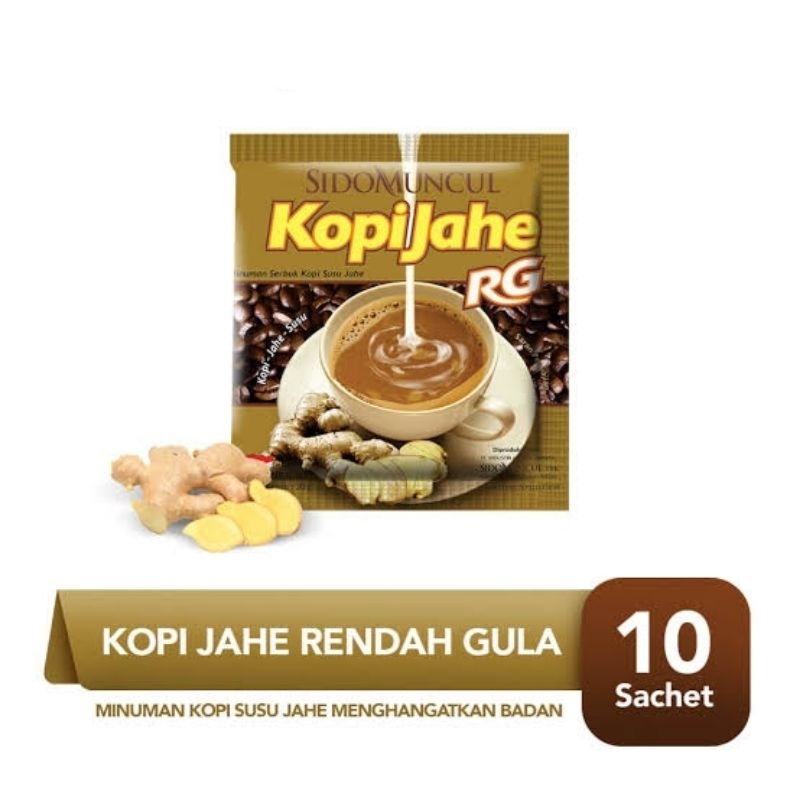 Jual sidomuncul kopi jahe rendah gula 10 bungkus saset sachet 10sachet