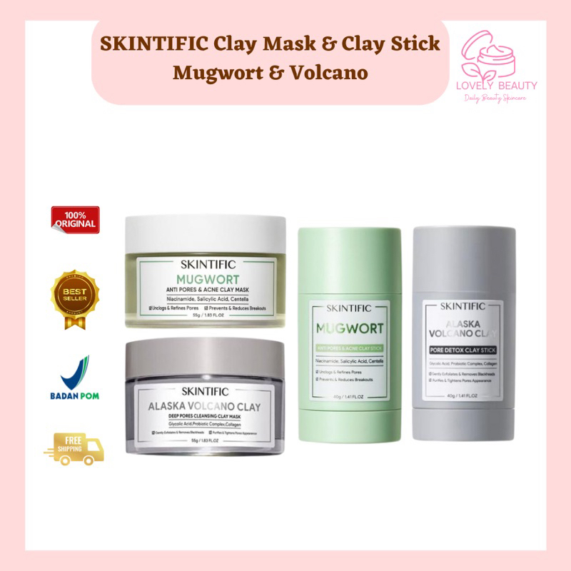 Jual [Ready Stock] SKINTIFIC Mugwort Anti Pores & Acne Clay Stick