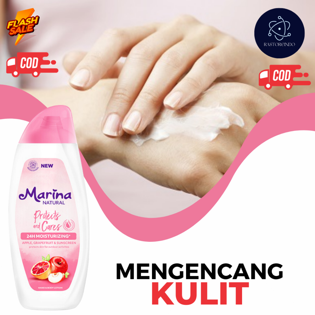 Jual Marina natural protects and cares body lotion mencerahkan kulit mengencangkan melembabkan