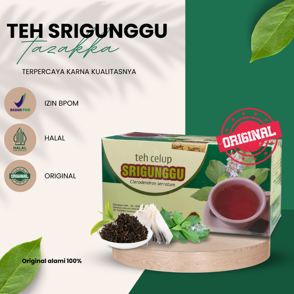 Jual Teh Srigunggu Tazakka Isi 20 Kantong Siap Saji Obat Gurah Yang Halal Dan Bersertifikat 9215