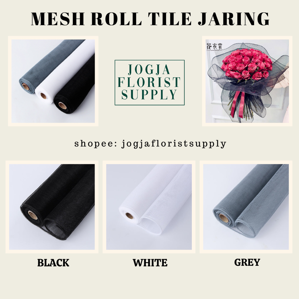 Jual Flower Wrapping Paper Polynet Mesh Roll Tile Jaring Pembungkus Buket Bunga Florist