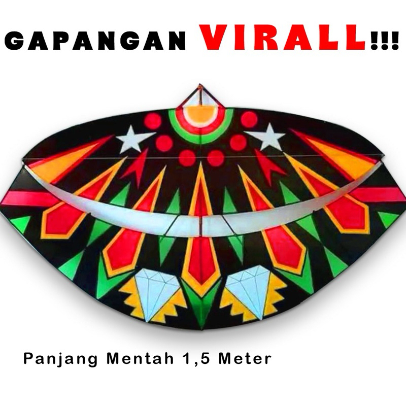 Jual Layanga Gapangan Pegon Aesthetic Layangan 1 M 1.5 Mlayang Pegon ...