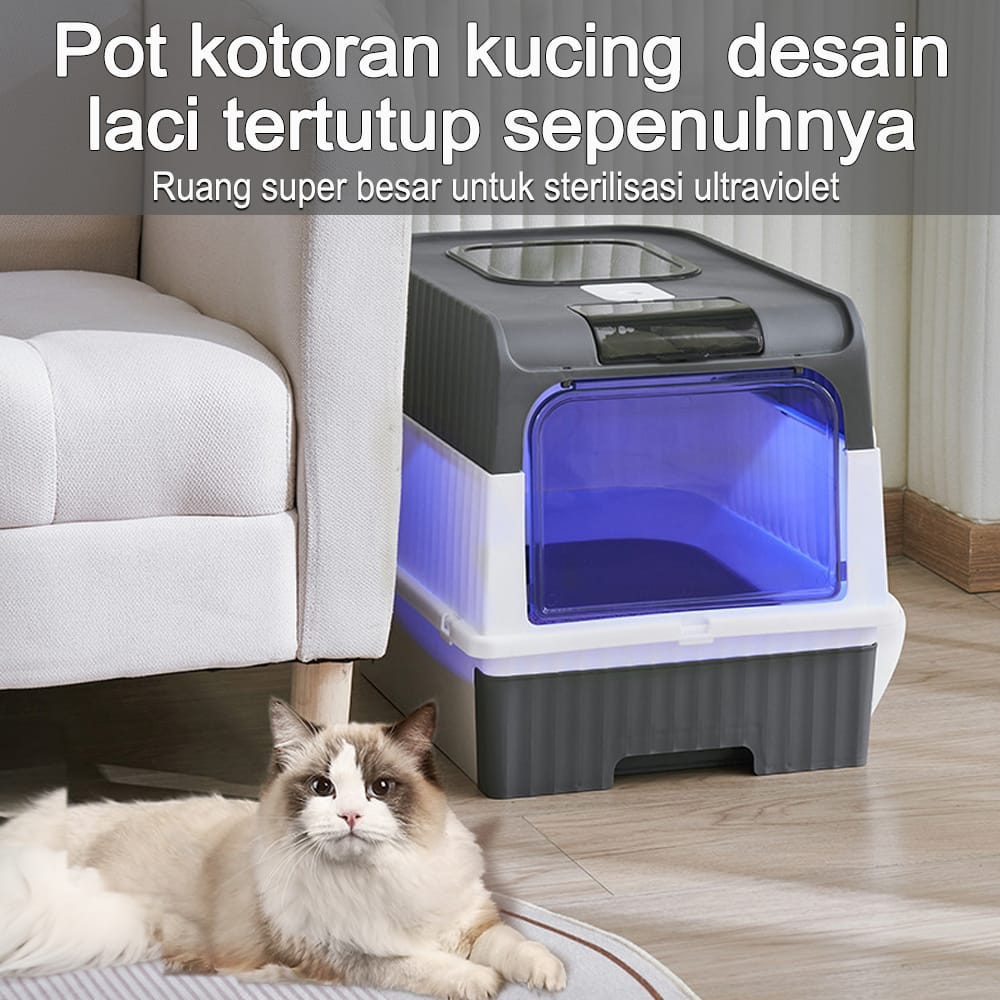 Jual CAT LITTER BOX KUCING BESAR JUMBO TERTUTUP PUP KOTORAN PUP LITER