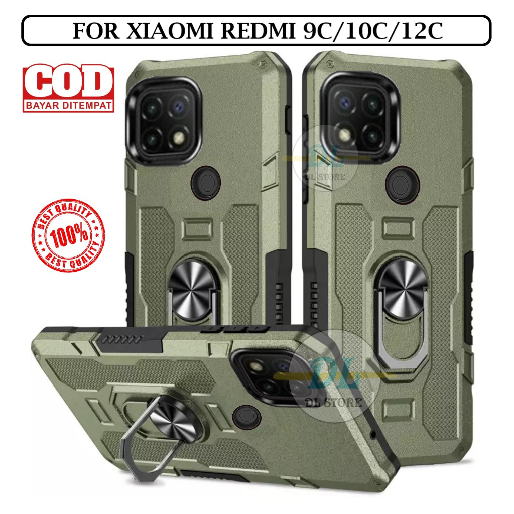 Jual Casing Untuk Xiaomi Redmi 9C | 10C | 12C Hard Case Ring Armor ...