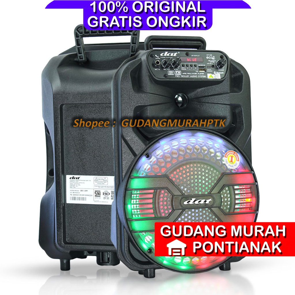 Jual Speaker Portable 10 inch DAT DT 109 Free 2 Mic Wireless Eco ...