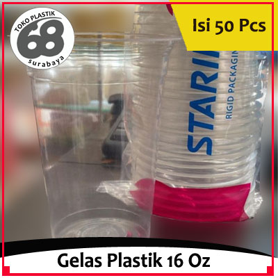 Gelas Plastik 16 oz Merk Starindo 5 & 7 gram