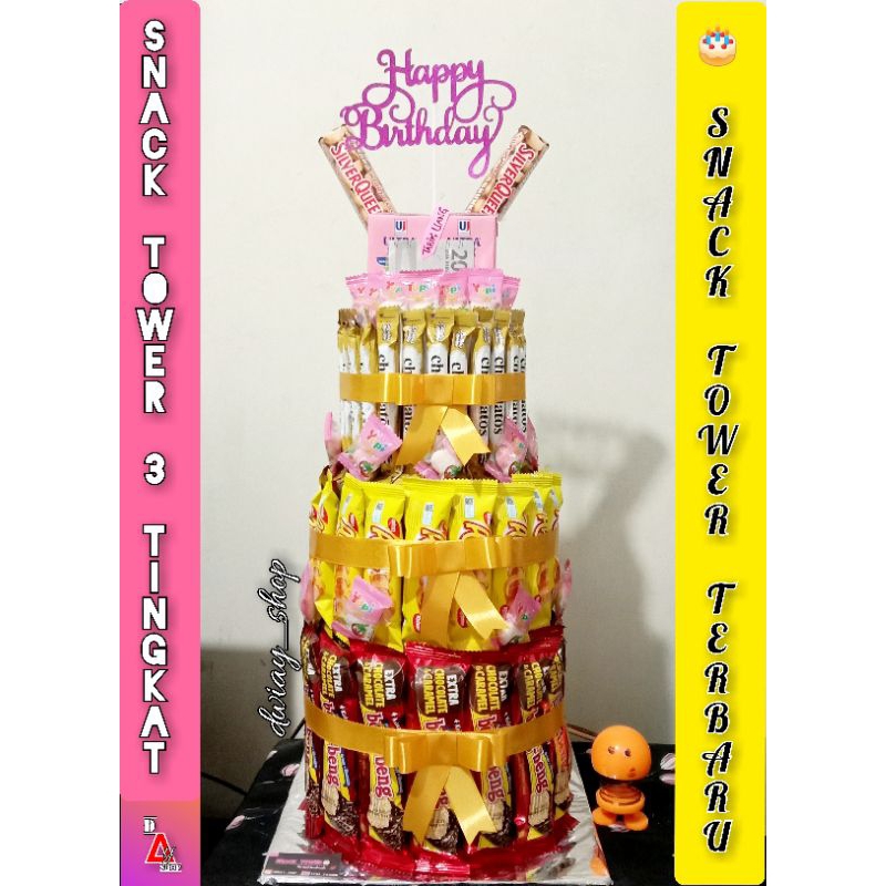 Jual SNACK TOWER ULTAH KEKINIAN / KUE ULTAH KEKINIAN / BINGKISAN ULTAH ...