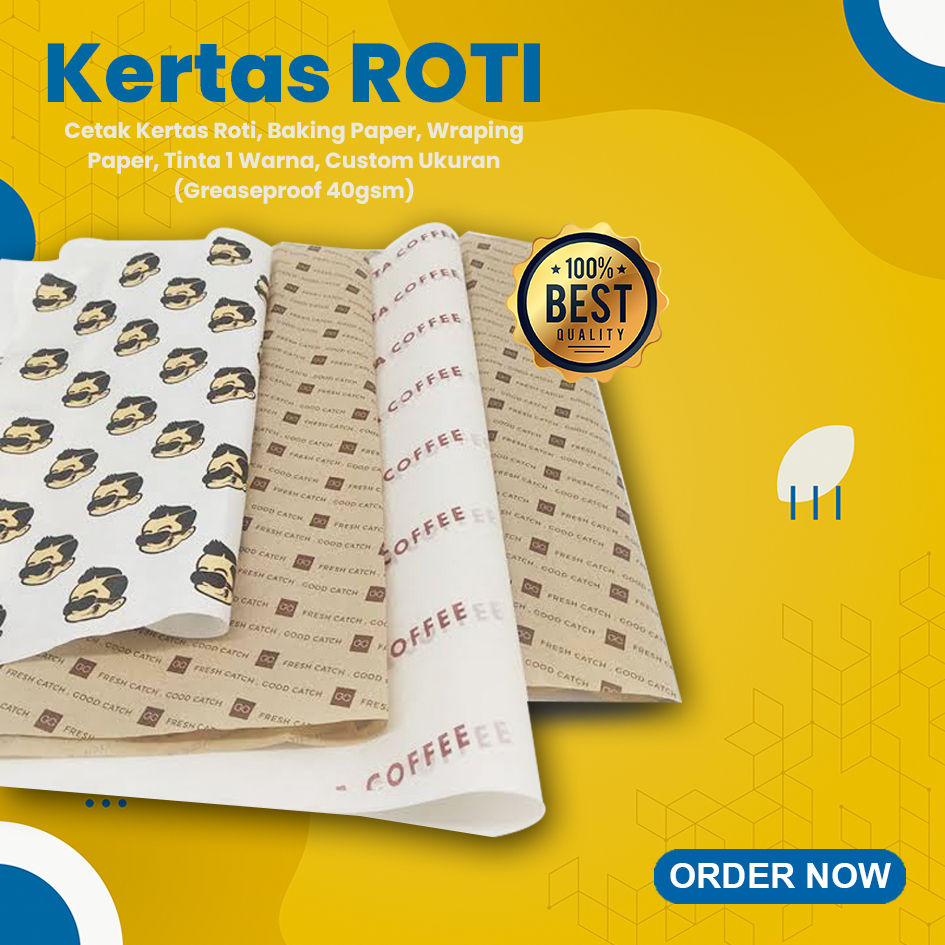 Jual Custom Kertas Roti 28 x 28 cm Baking Paper Greaseproof u/ Kebab ...