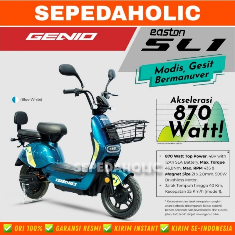 Jual Sepeda Listrik Genio Easton Sl1 By United Electric E Bike Shopee