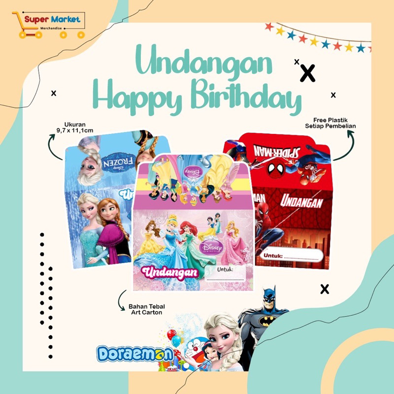 Jual KARTU UNDANGAN ULANG TAHUN ANAK ISI 5 PCS | Shopee Indonesia