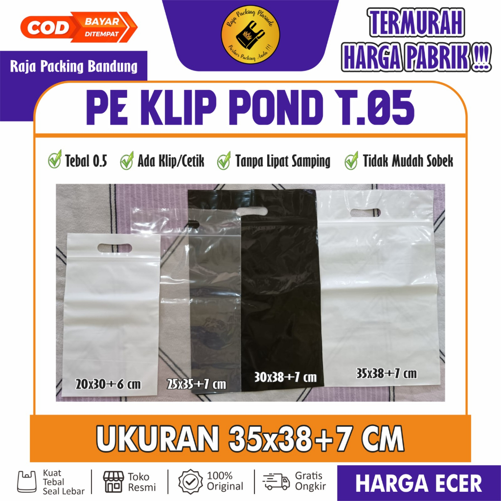 Jual Plastik Klip Pond Ziplock Uk 35x38 7 Tebal 05 Plastik Cetik