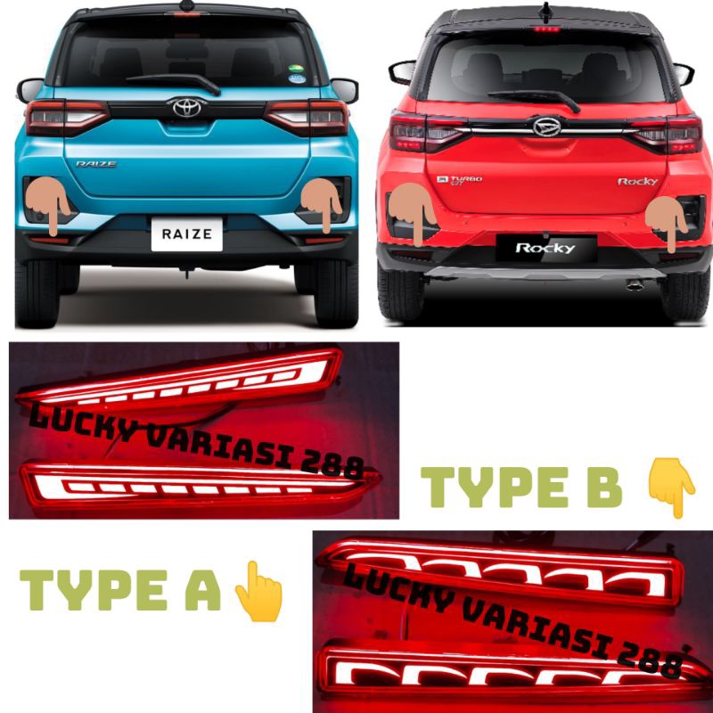 Jual Lampu Reflektor Bumper Belakang Led Mobil Toyota Raize/Rocky GR ...