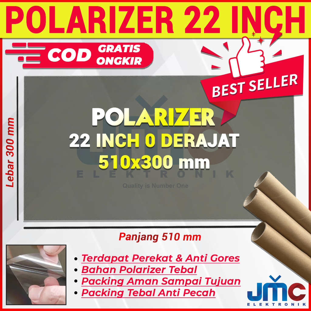 Jual POLARIZER POLARIS LCD 22 INC 510X300MM POLARIZED POLARISER LCD 22 ...