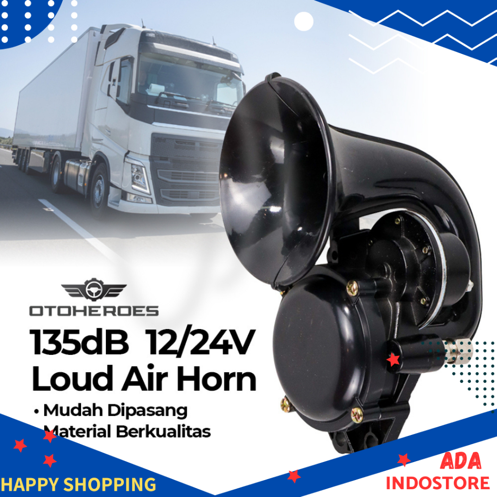 HEYVO 12V 150db air horn  17 inch chrome-plated zinc single horn truck  air horn with compressor  suitable for any 12V vehicle car truck train ship - 3