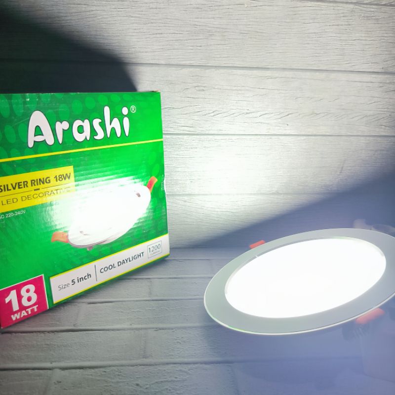 Jual Arashi Lampu Downlight Led Panel Ib W Cahaya Putih Sni In Bow Tanam Dalam Plafon