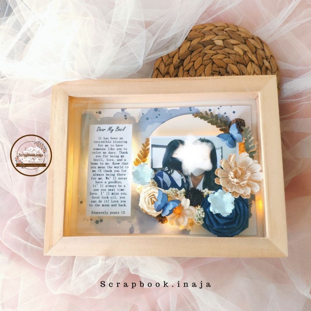 Jual Scrapframe Simple Flower in Frame 3D | Scrapframe Bunga Kering ...
