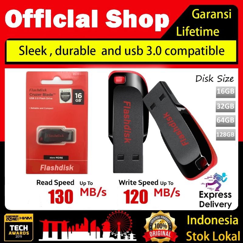 Jual USB Flashdisk Sandisk Cruzer Blade 8 GB/16 GB/32 GB/64 GB/128 USB ...