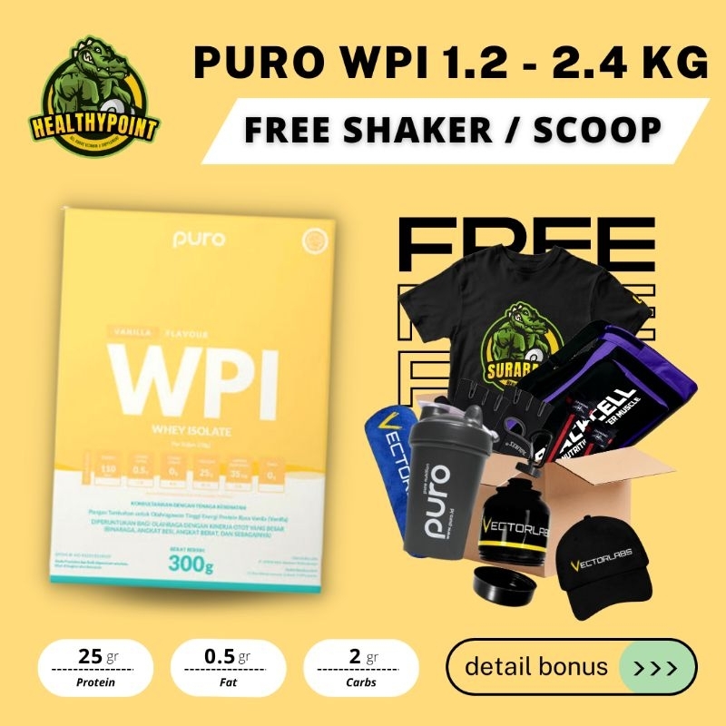 Jual Puro WPI Whey Protein Isolate Grass Fed Labdoor Susu Diet Fitness
