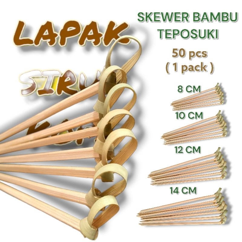 Jual 50 Pcs Skewer Bambu Teposuki Simpul B Tusuk Buah Skewer