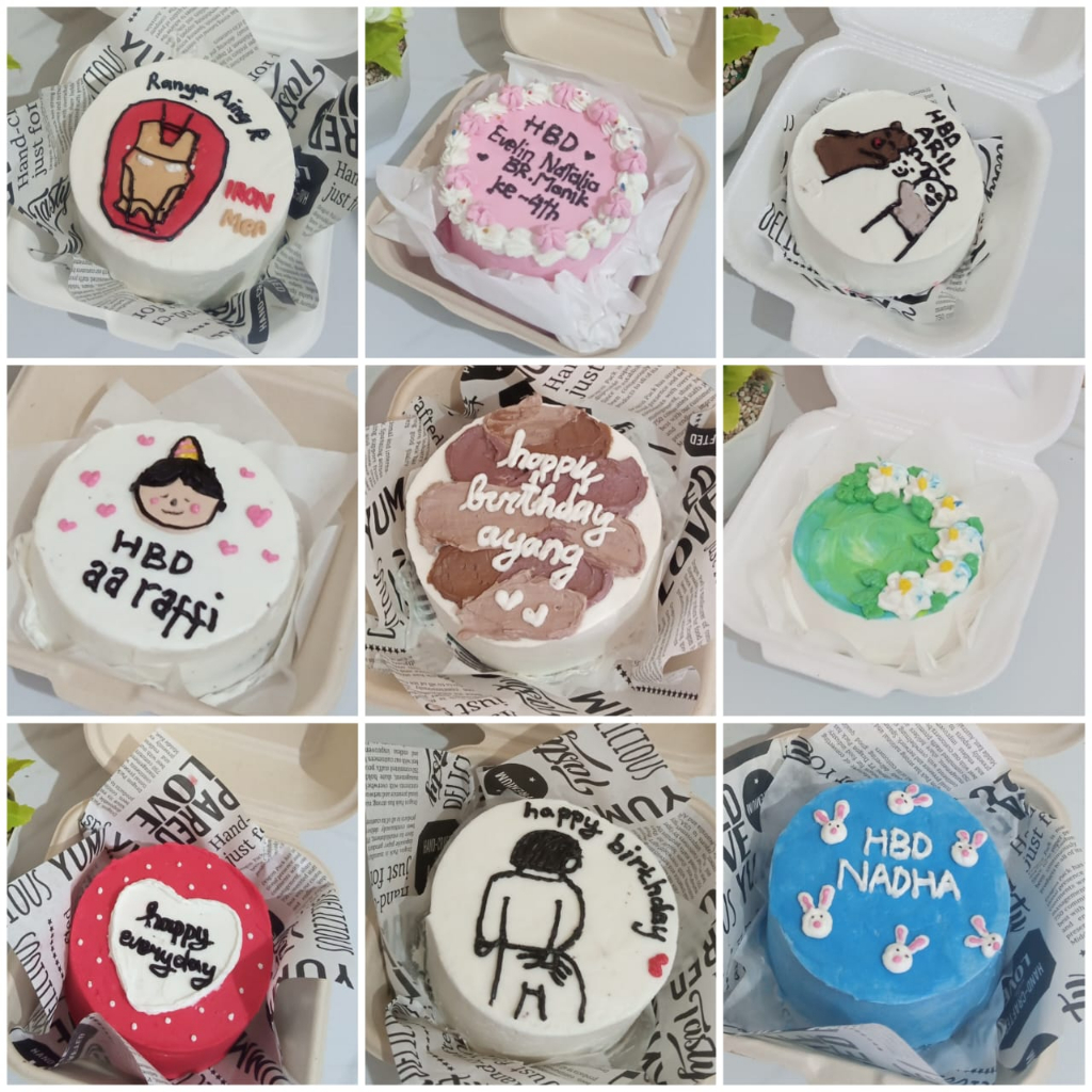Jual SEVIM CAKE Korean Bento Cake Mini D 8 cm Custom Bento Cake