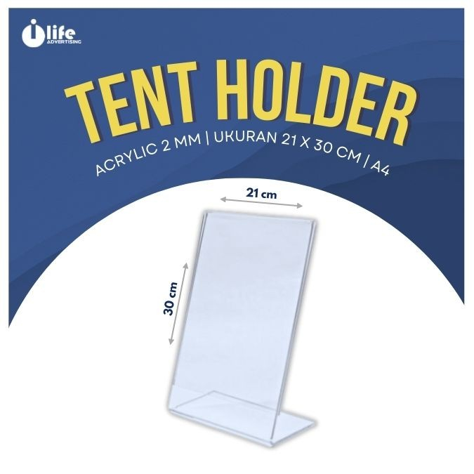Jual Tent Holder Acrylic Tempat Brosur Tent Card Display Ukuran A4