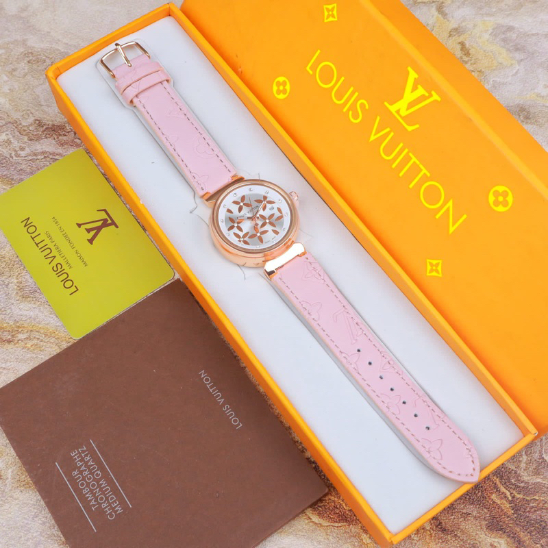 Jual LOUIS VUITTON Jam Tangan PRIA/WANITA Rubber Crono Dan Tanggal Aktiv  Diameter 3,8CM