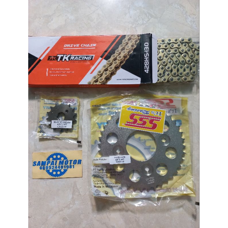 Jual Gear set SSS 428 Honda KPH pnp Kharisma/supra 125/Fit new/Revo