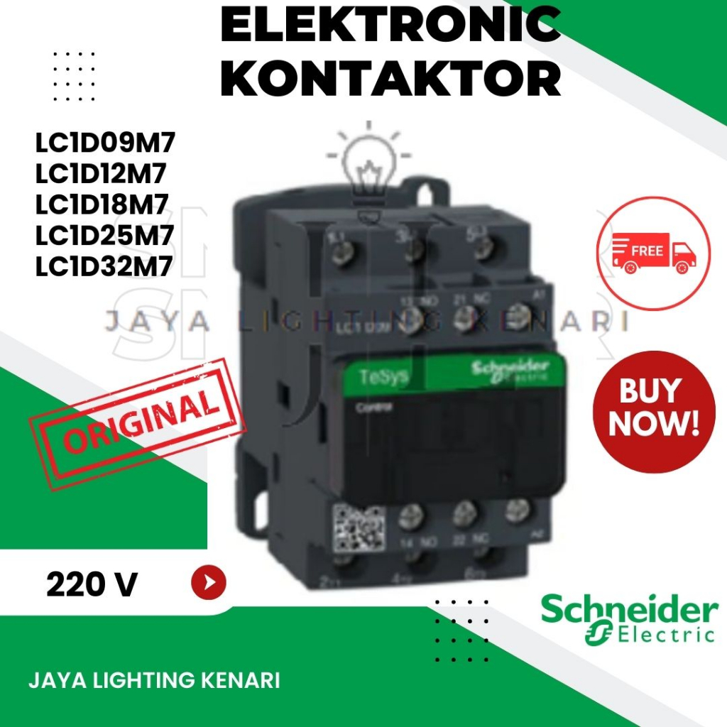 Jual Kontaktor Schneider 220V LC1 D09 D12 D18 D25 D32 M7 3P Kontactor ...