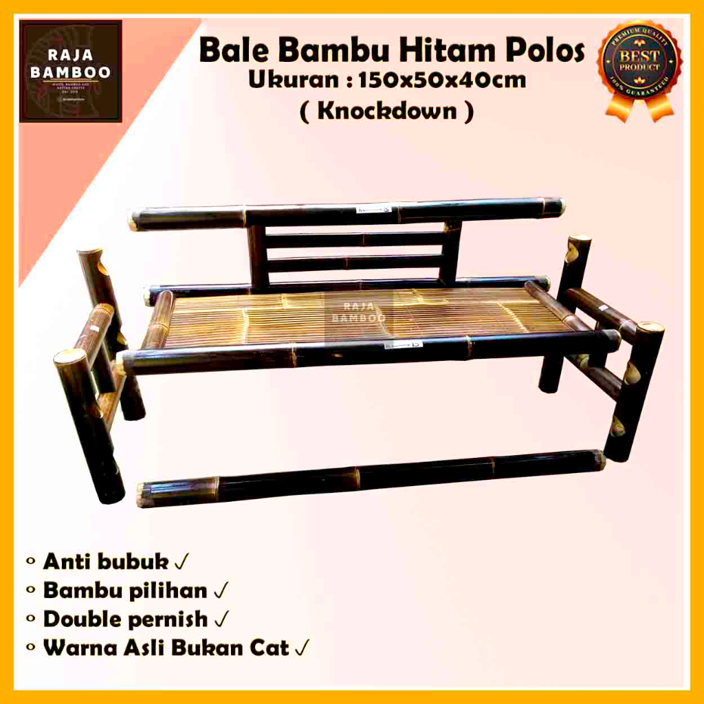 Jual Bale Bambu Hitam Kursi Santai Bench Bambu Kursi Bambu 150x60 Rakit Sendiri 4983