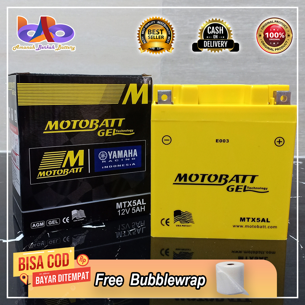 Jual Aki Motor Mio Smile, Mio Sporty MTX5AL Motobatt Aki Kering Gel